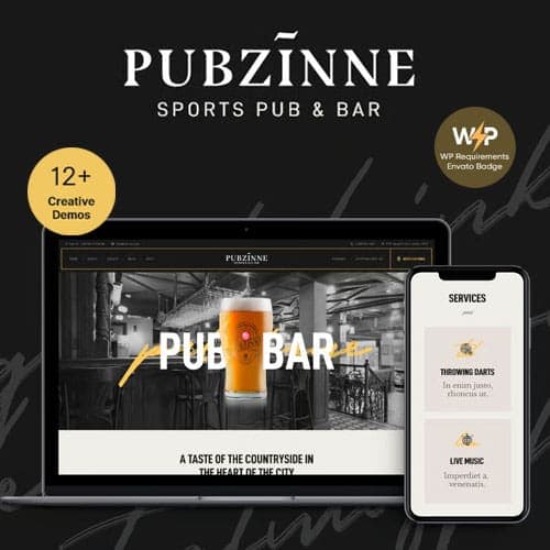 Pubzinne – Sports Bar & Pub WordPress Theme