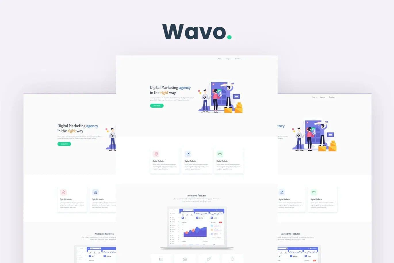 Wavo - Responsive Bootstrap SaaS, Startup & WebApp