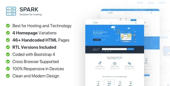 Spark - Responsive Hosting, Domain and Technology Template