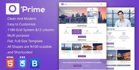 O'prime Multi Purpose Responsive HTML Template
