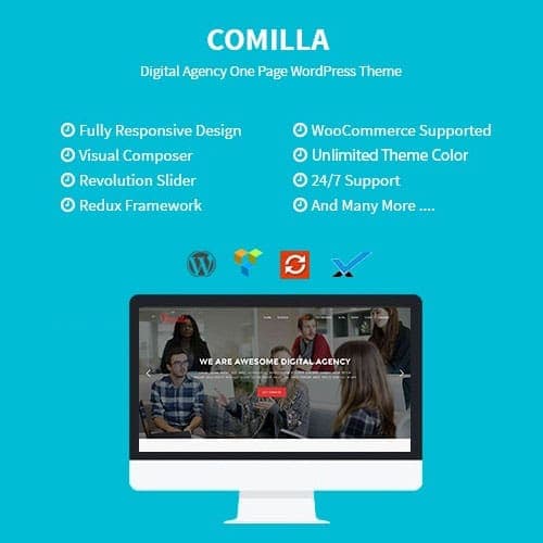 Comilla - Digital Agency One Page WordPress Theme