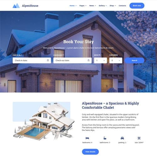 AlpenHouse - the Professional WordPress Apartment Booking Theme