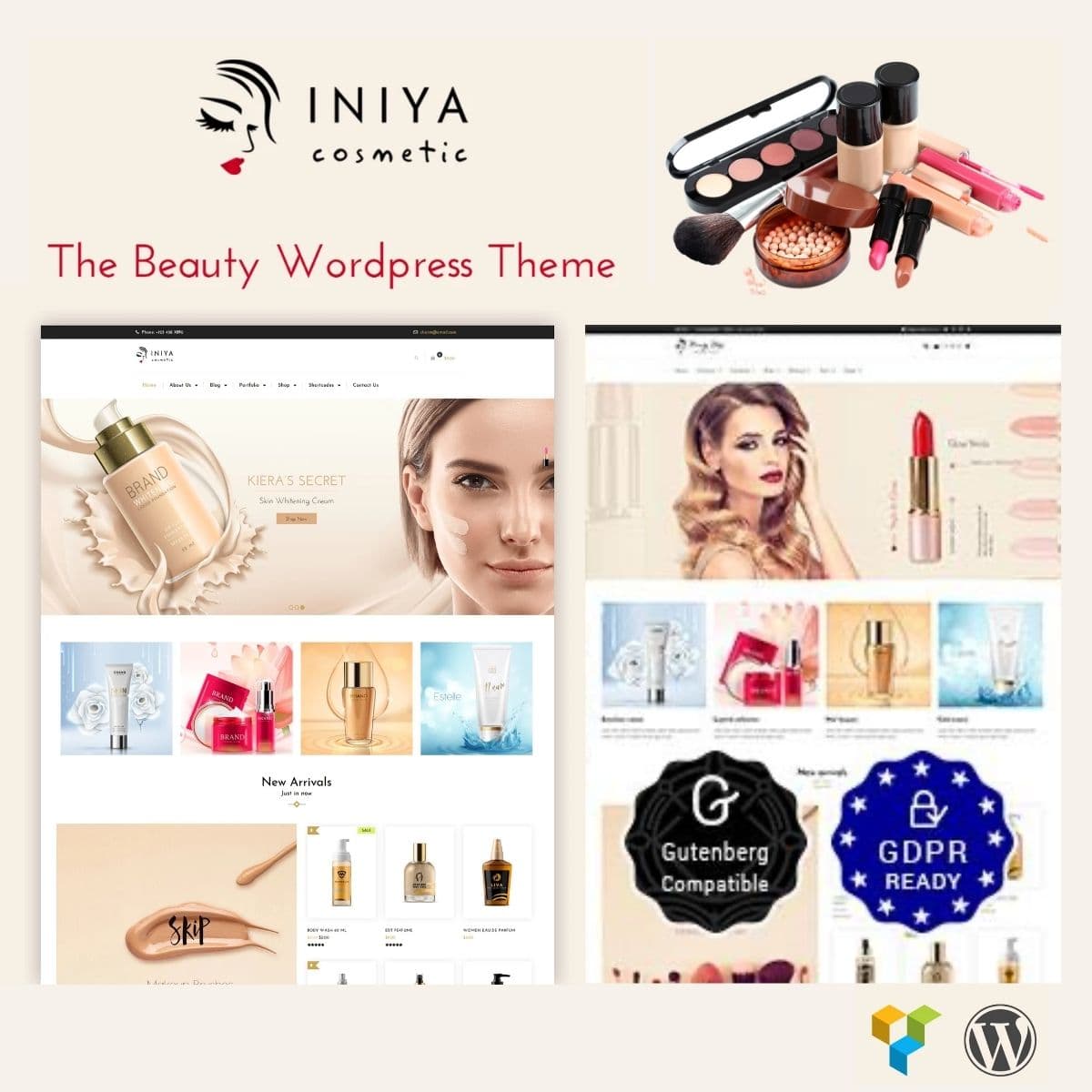 Iniya - Beauty Store, Cosmetic Theme