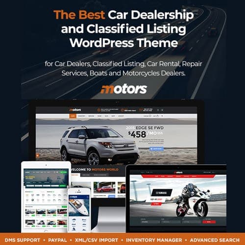 Motors - Automotive, Car Dealership, Car Rental, Auto, Classified Ads, Listing WordPress
