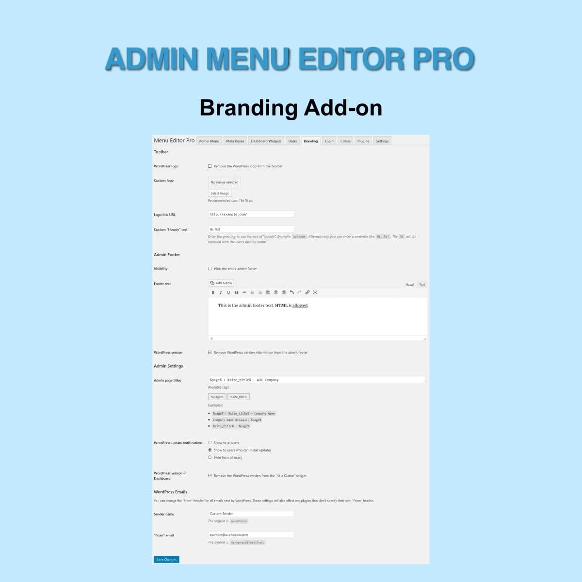 Admin Menu Editor Pro - Branding Add-on