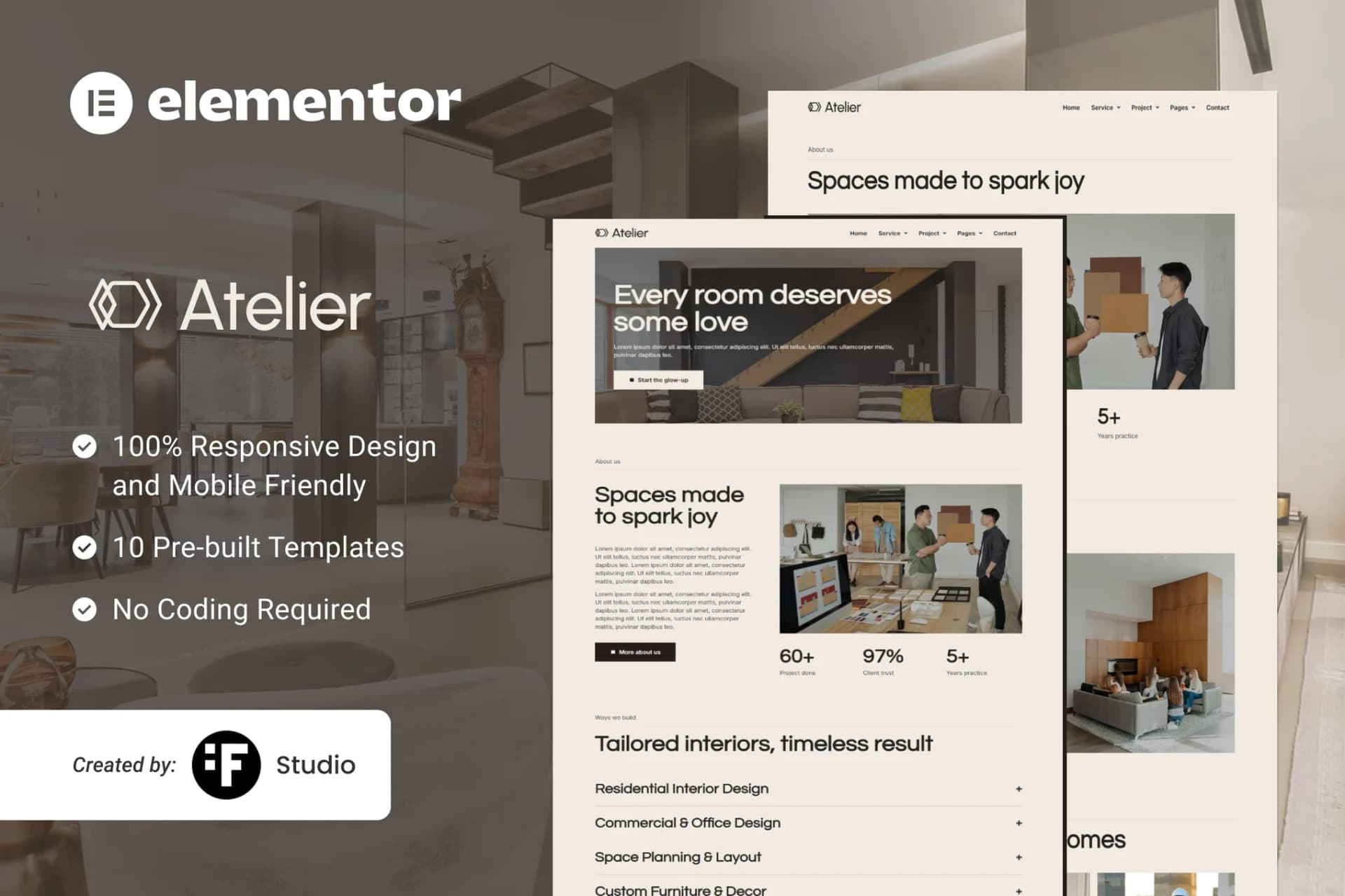Atelier - Interior Design Elementor Template Kit