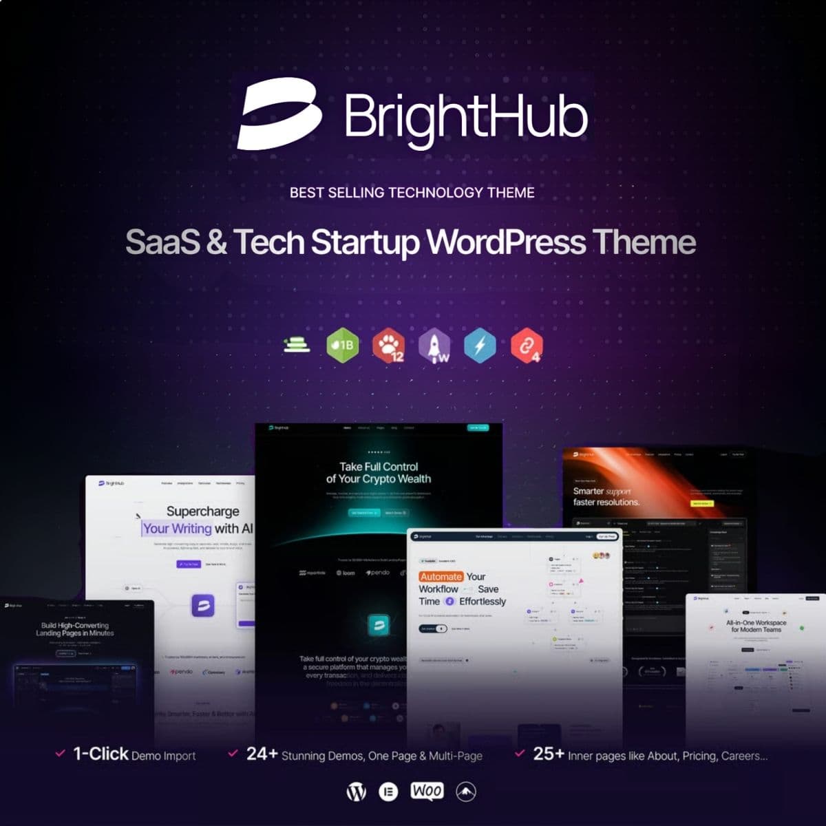 BrightHub - SaaS & Tech Startup WordPress Theme