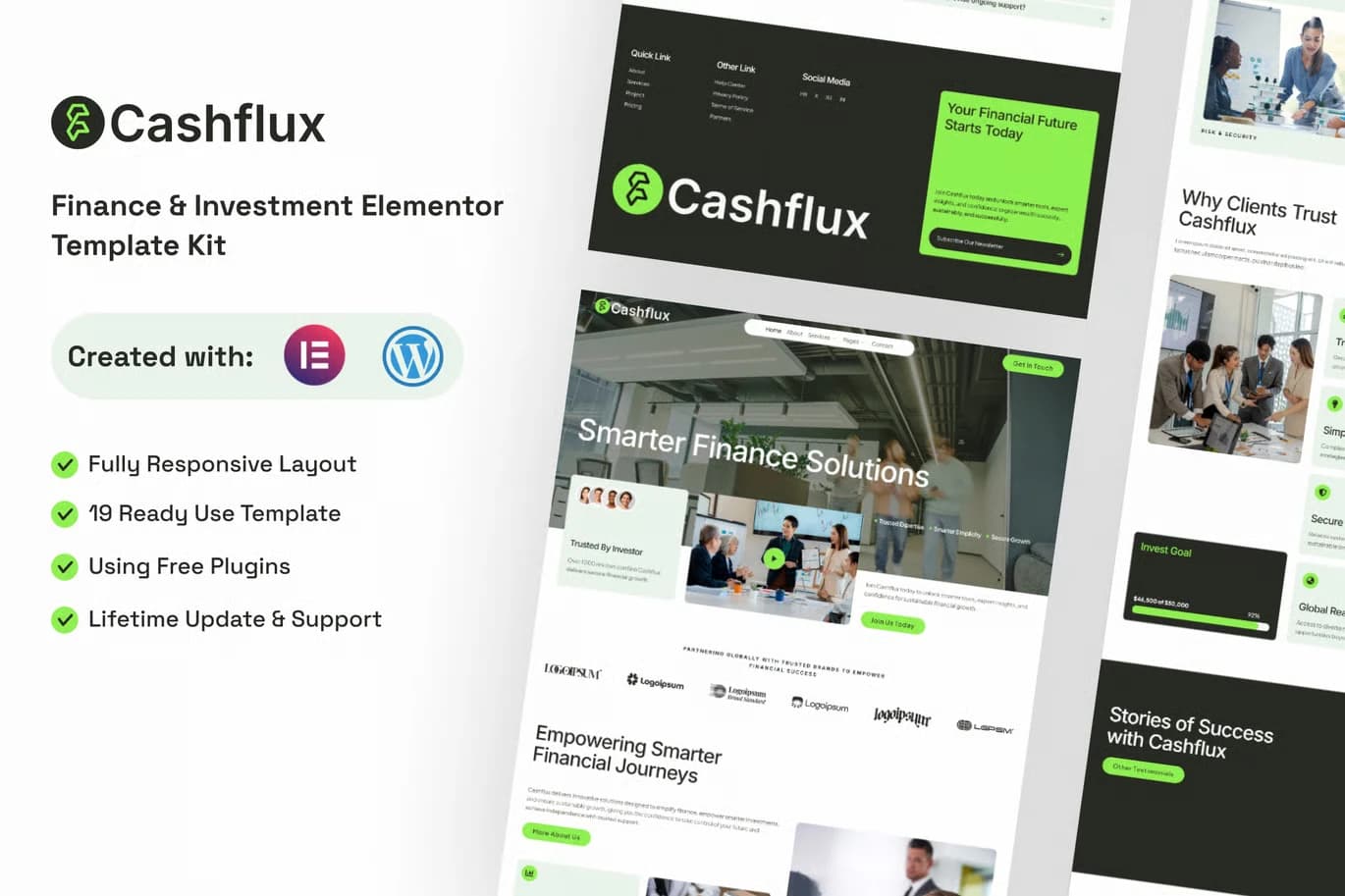 Cashflux - Finance & Investment Elementor Template Kit
