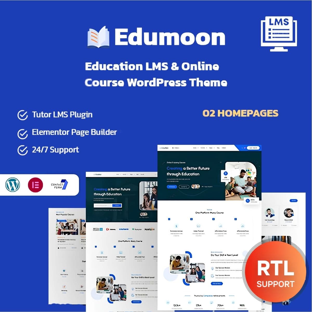 Edumoon - Education & Online Course LMS WordPress Theme + RTL