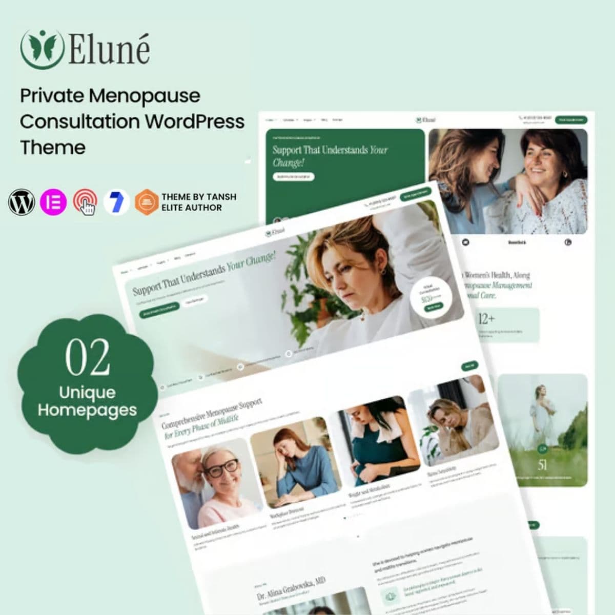 Elune - Private Menopause Consultation & Midlife Wellness WordPress Theme