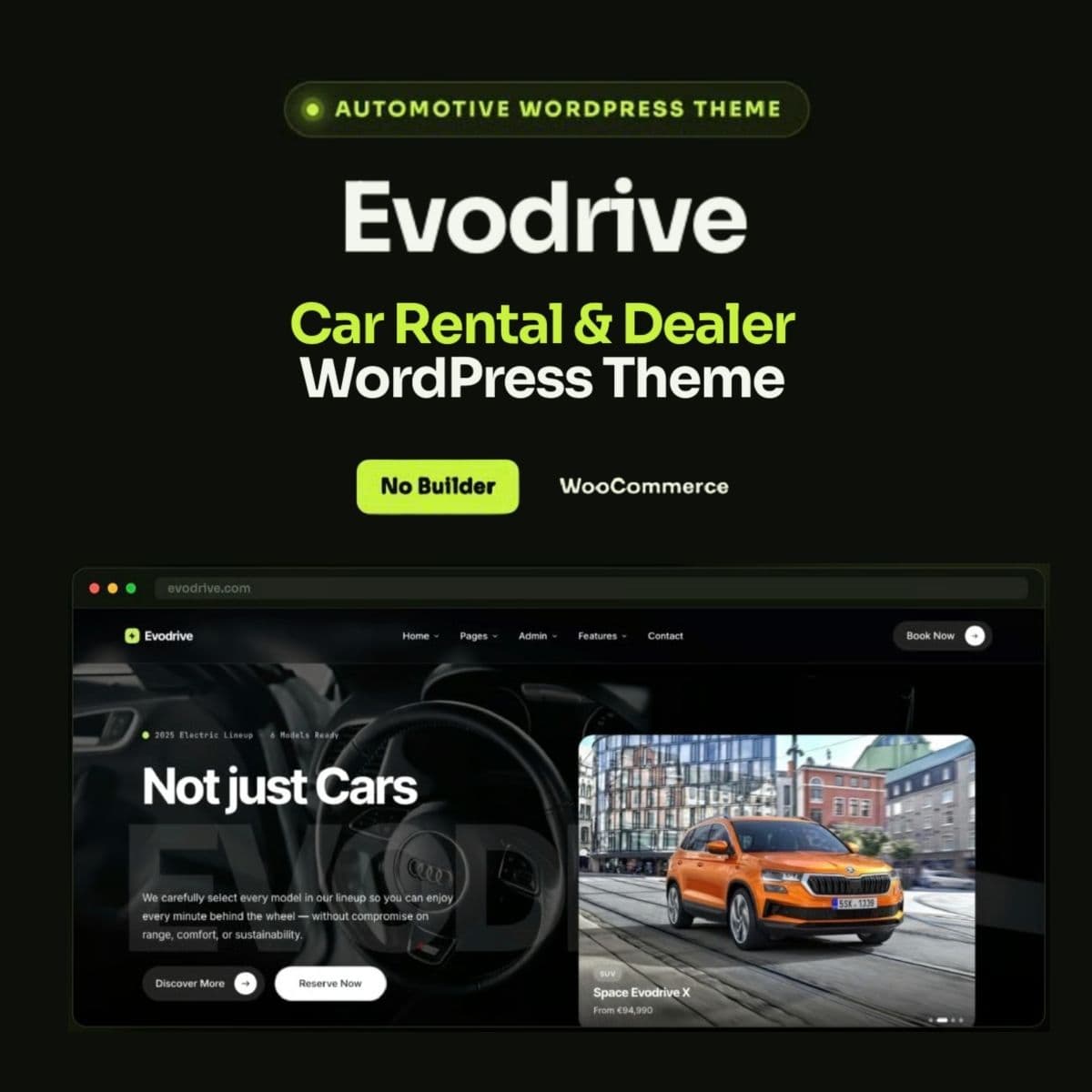 Evodrive - Car Rental & Dealer WordPress Theme