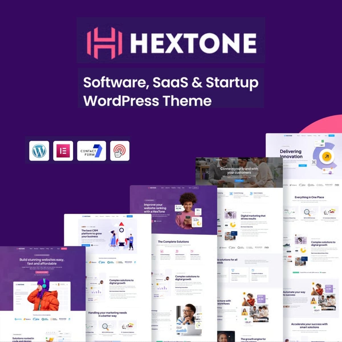 HexTone - Software, SaaS & Startup WordPress Theme
