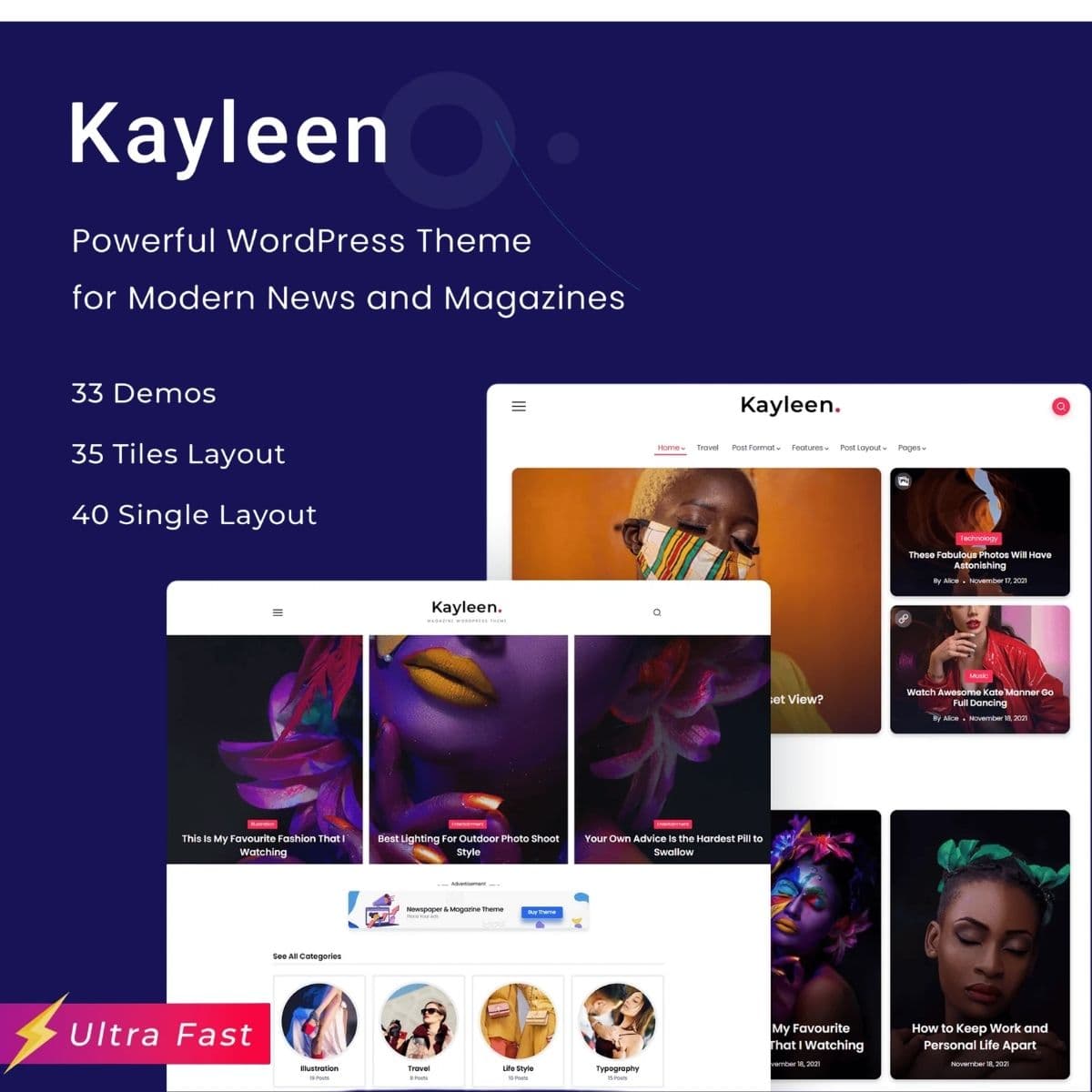 Kayleen | Blog & Magazine WordPress Theme