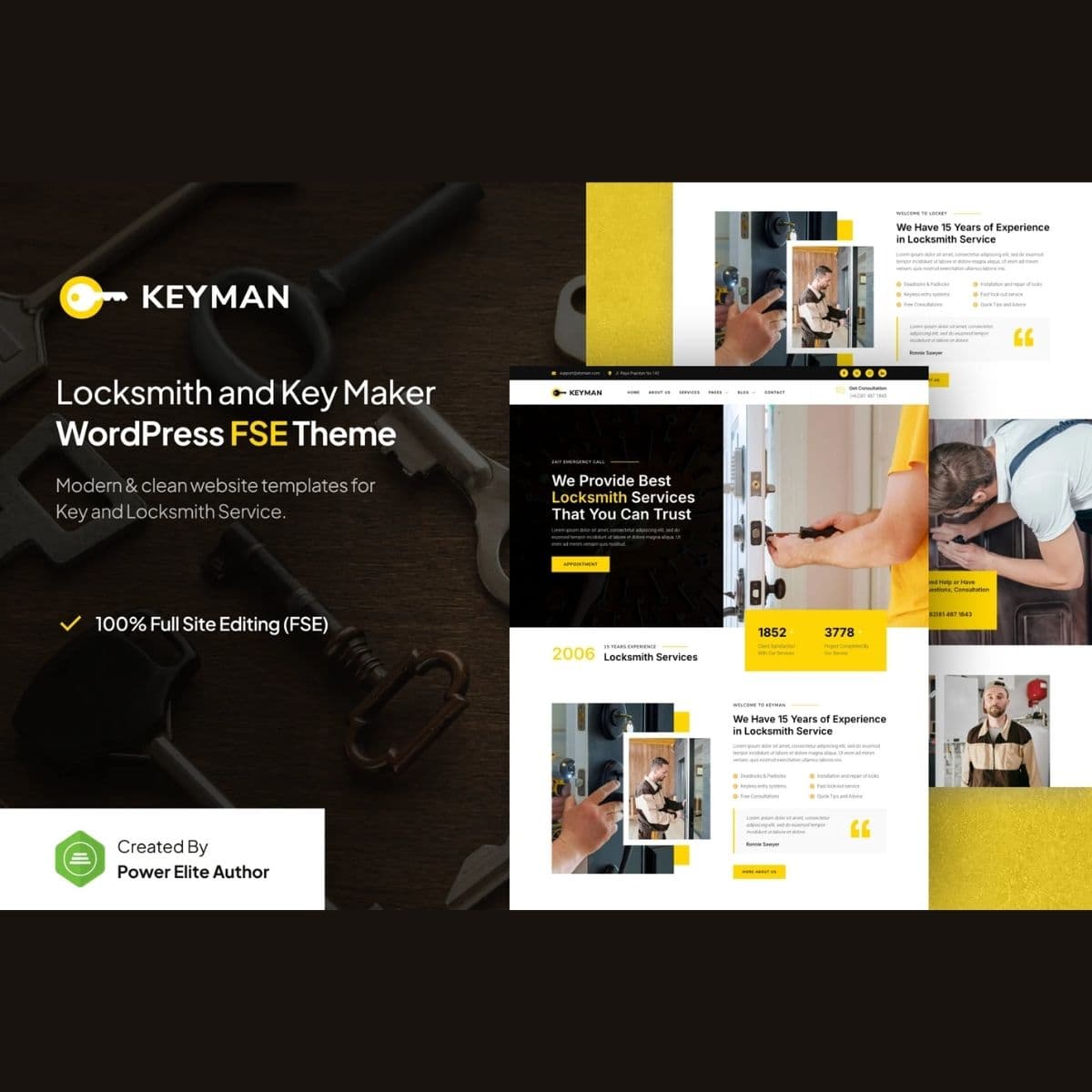 Keyman – Locksmith & Key Maker Services Gutenverse FSE WordPress Theme
