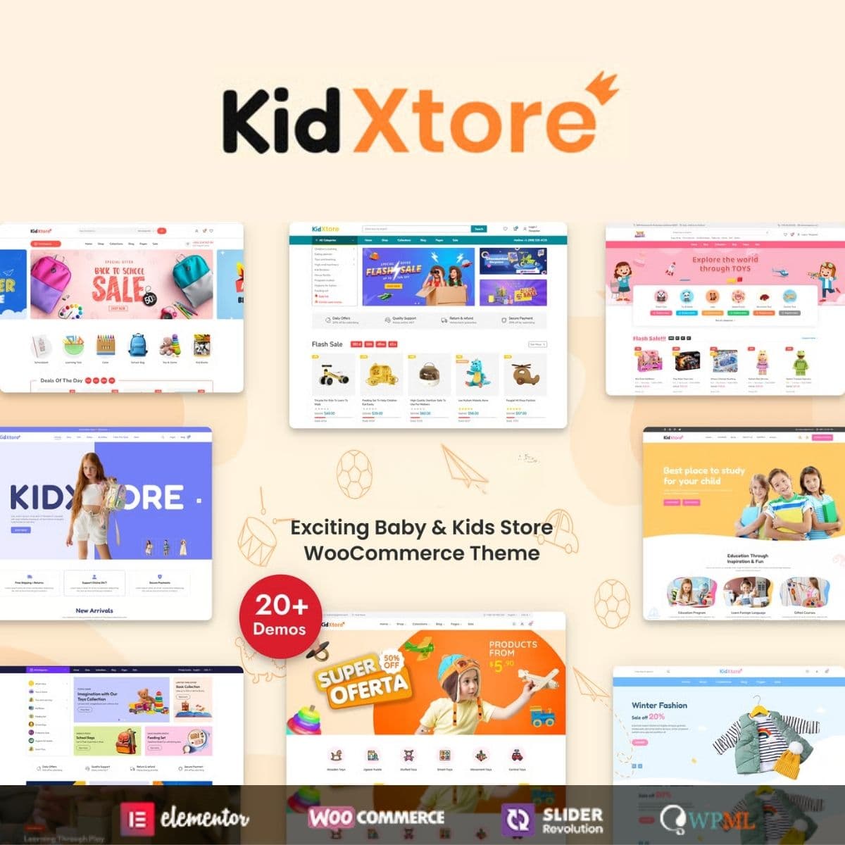 KidXtore - Kids Clothing and Toys Store Elementor WooCommerce WordPress Theme