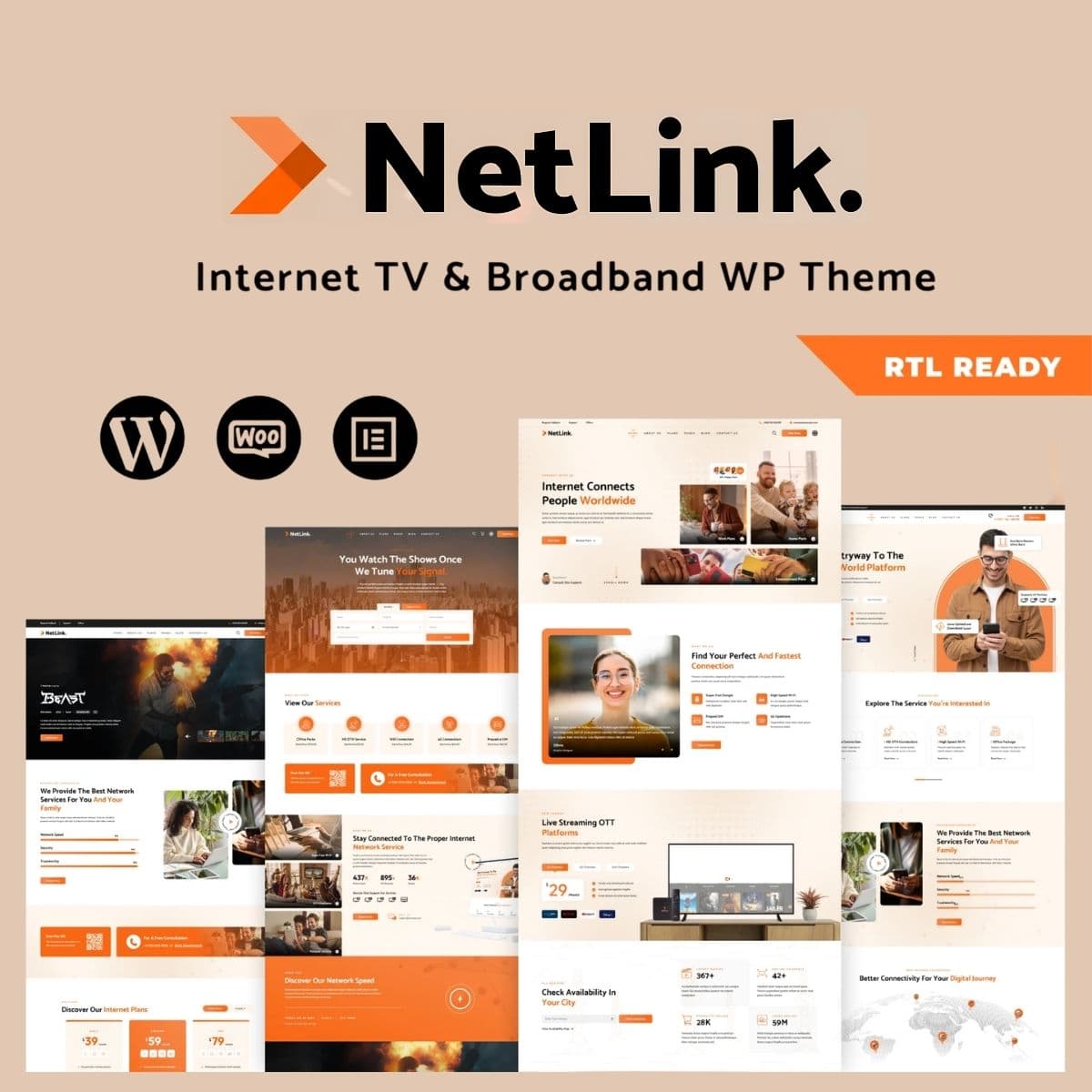 Netlink - Broadband TV & Internet Provider WordPress Theme