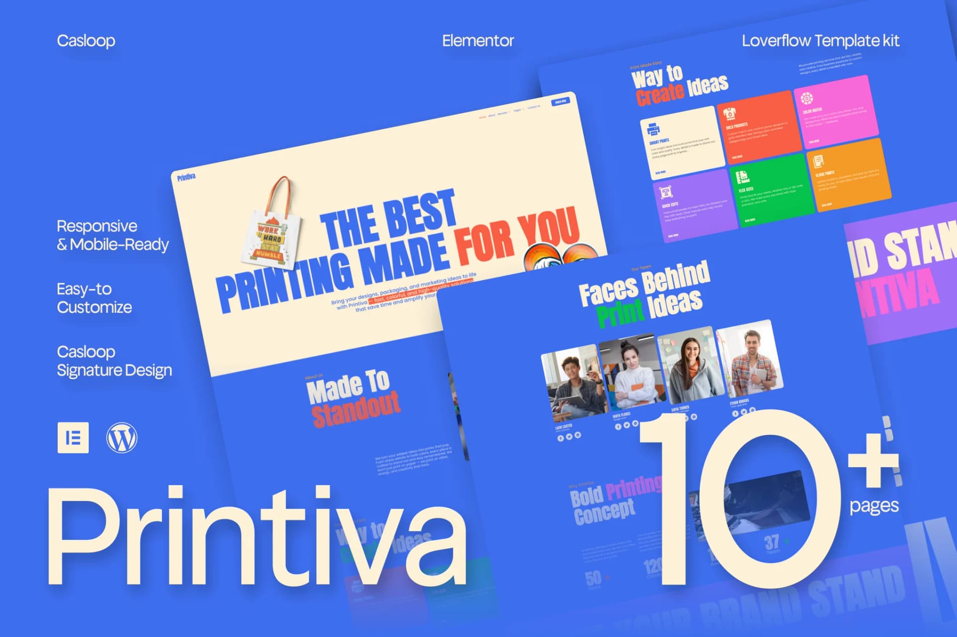 Printiva - Modern Colorful Printing Service Company Elementor Template Kit
