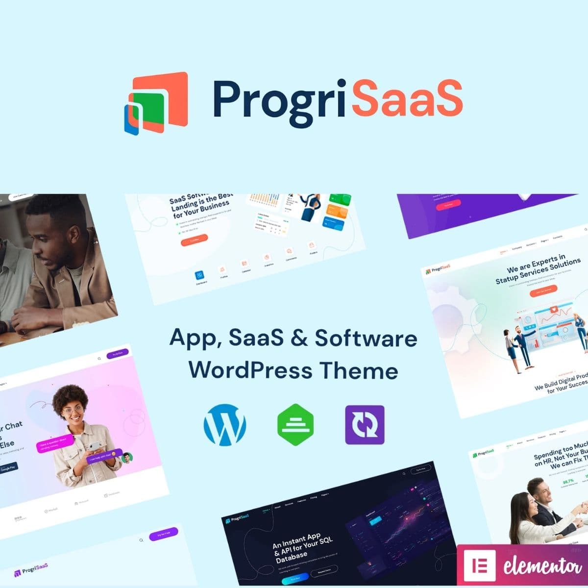 ProgriSaaS - Creative Landing Page WordPress Theme