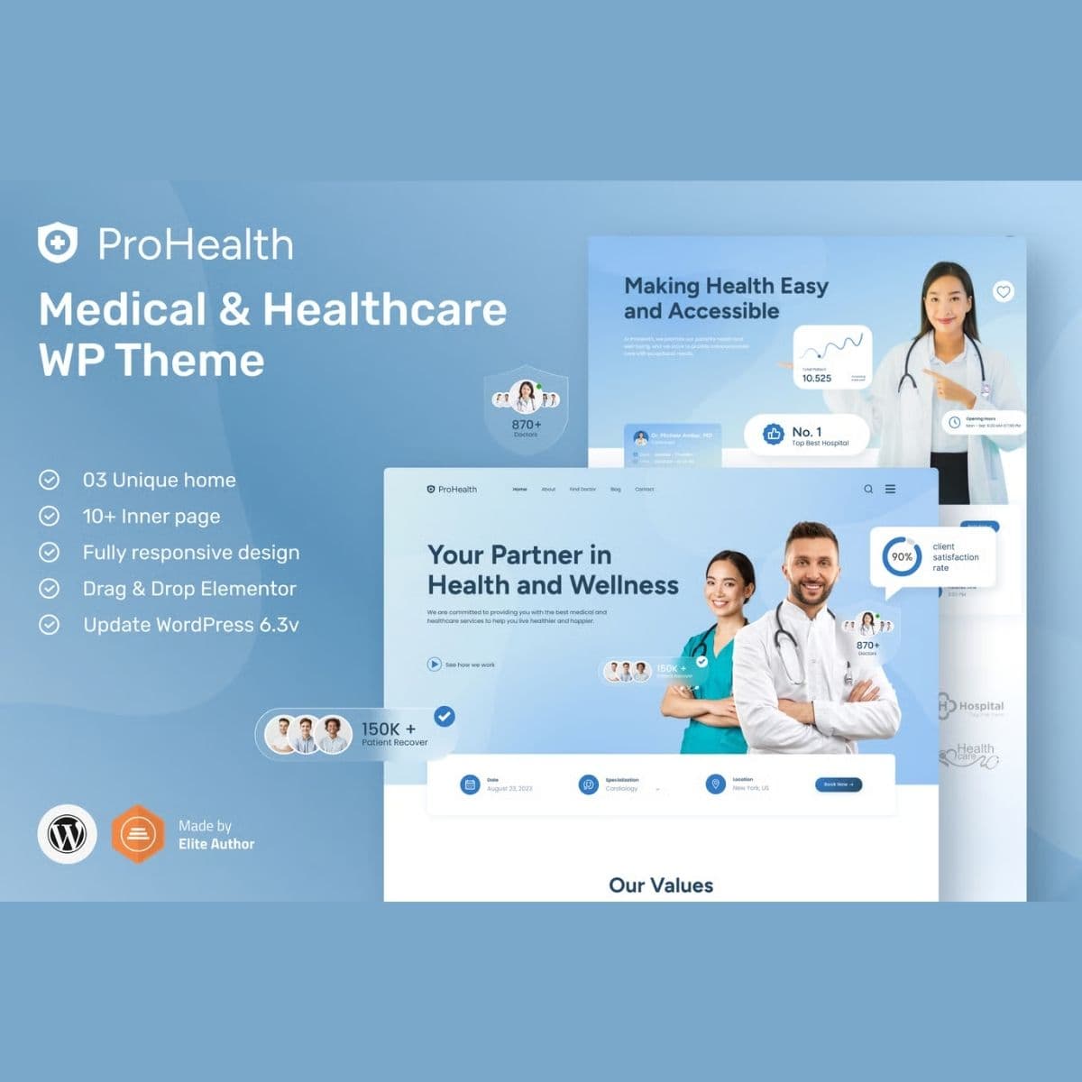 ProHealth - Creative WordPress Theme For Medical and Healthcare
