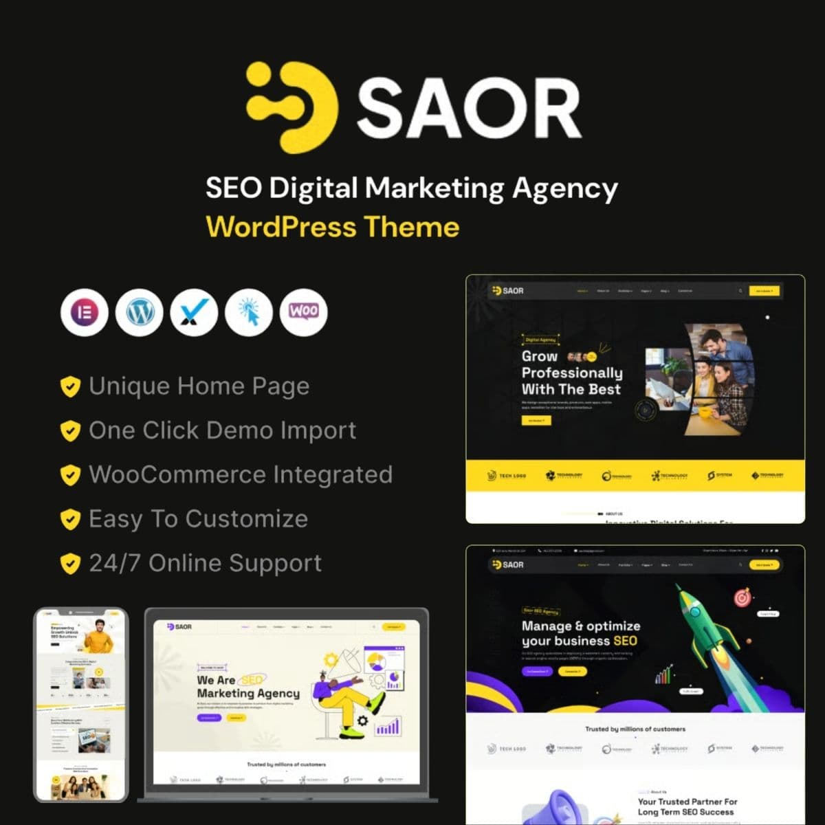 Saor - AI SEO Digital Marketing Agency WordPress Theme