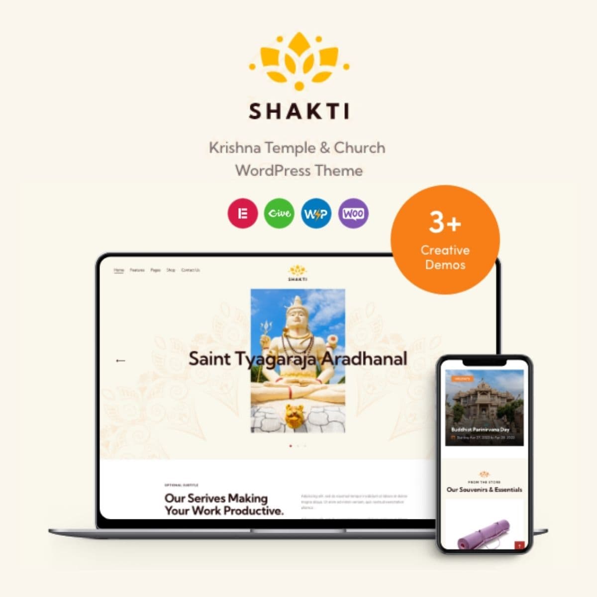 Shakti - Ashram & Religion Krishna Temple WordPress Theme