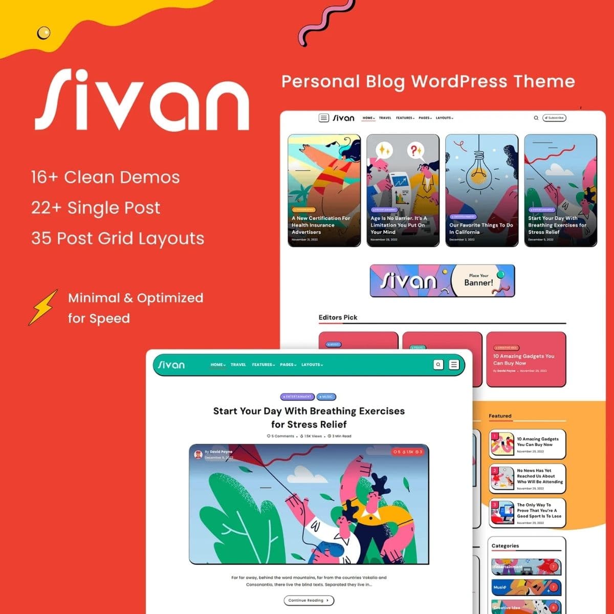 Sivan | Blog & Magazine WordPress Theme