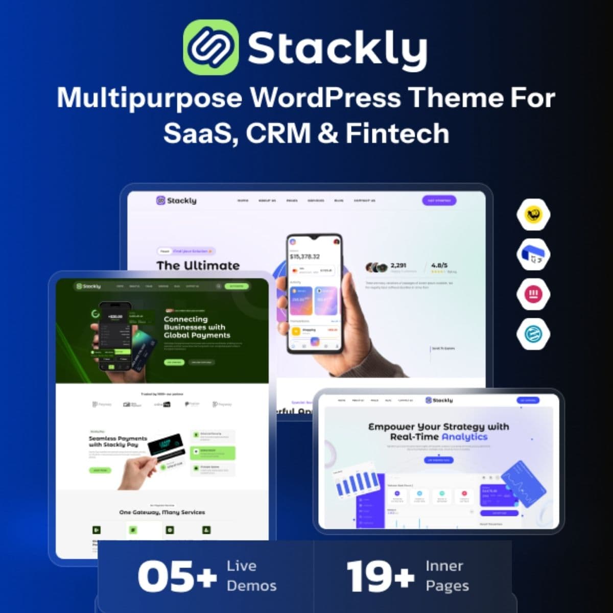 Stackly – Multipurpose WordPress Theme for SaaS, CRM & Fintech
