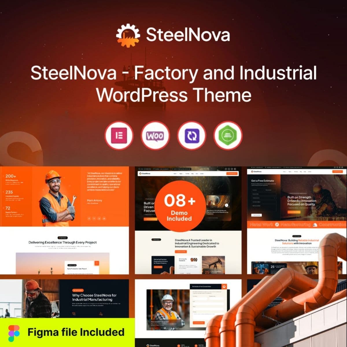 SteelNova – Modern Factory & Industrial WordPress Theme