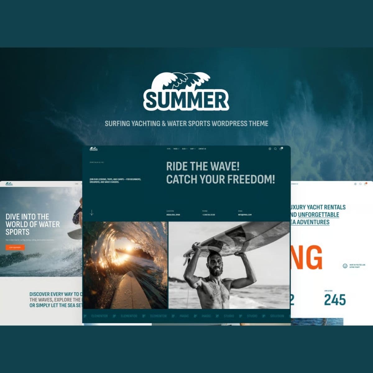 Summer - Surfing Yachting & Water Sports WordPress Theme