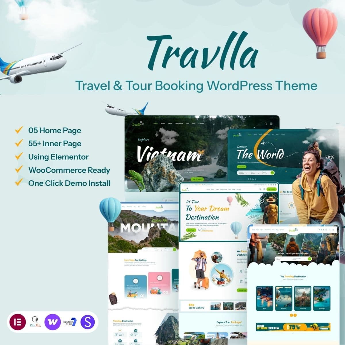Travlla - Travel & Tour Booking Agency WordPress Theme