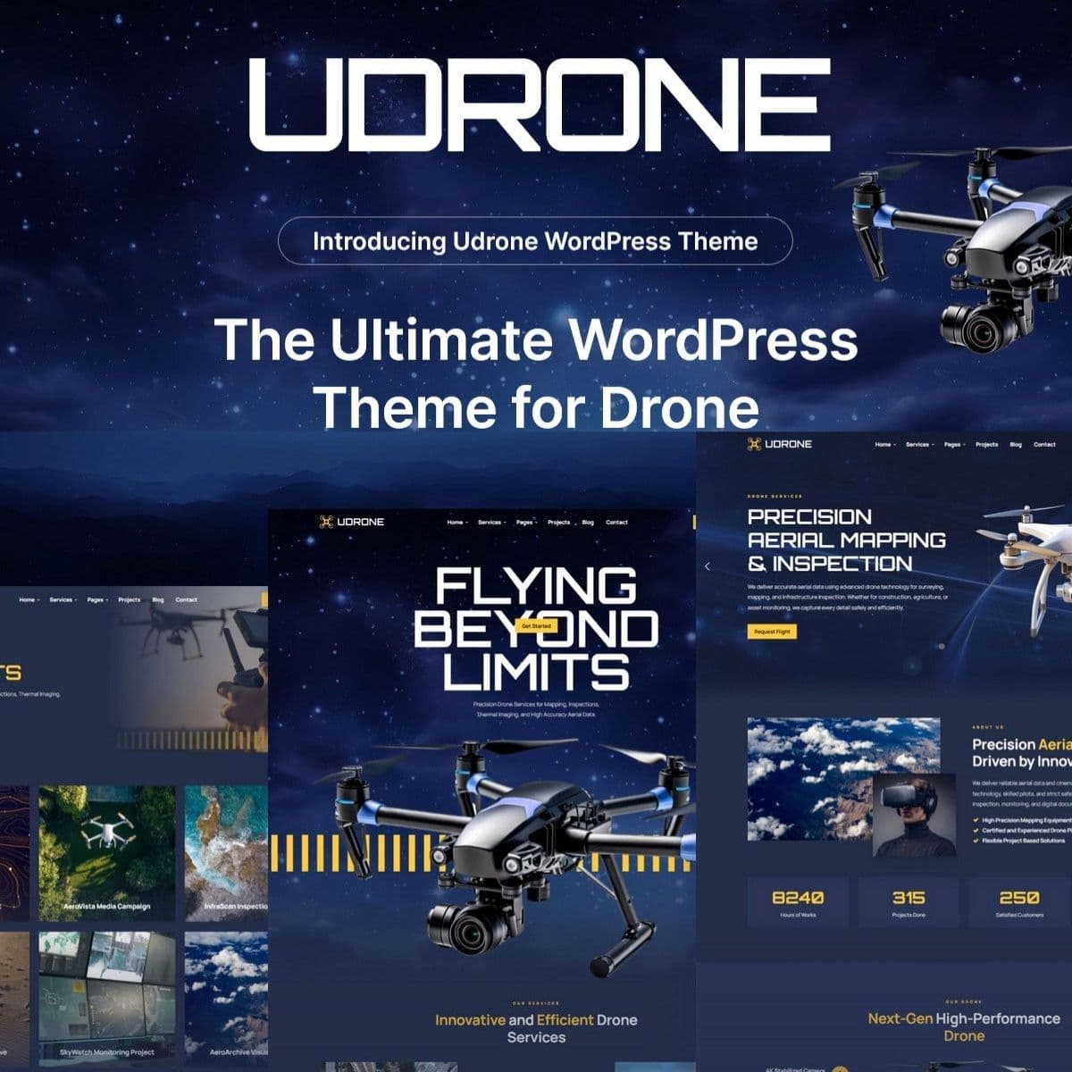 Udrone - Drone UAV Business & Aerial Videography WordPress Theme