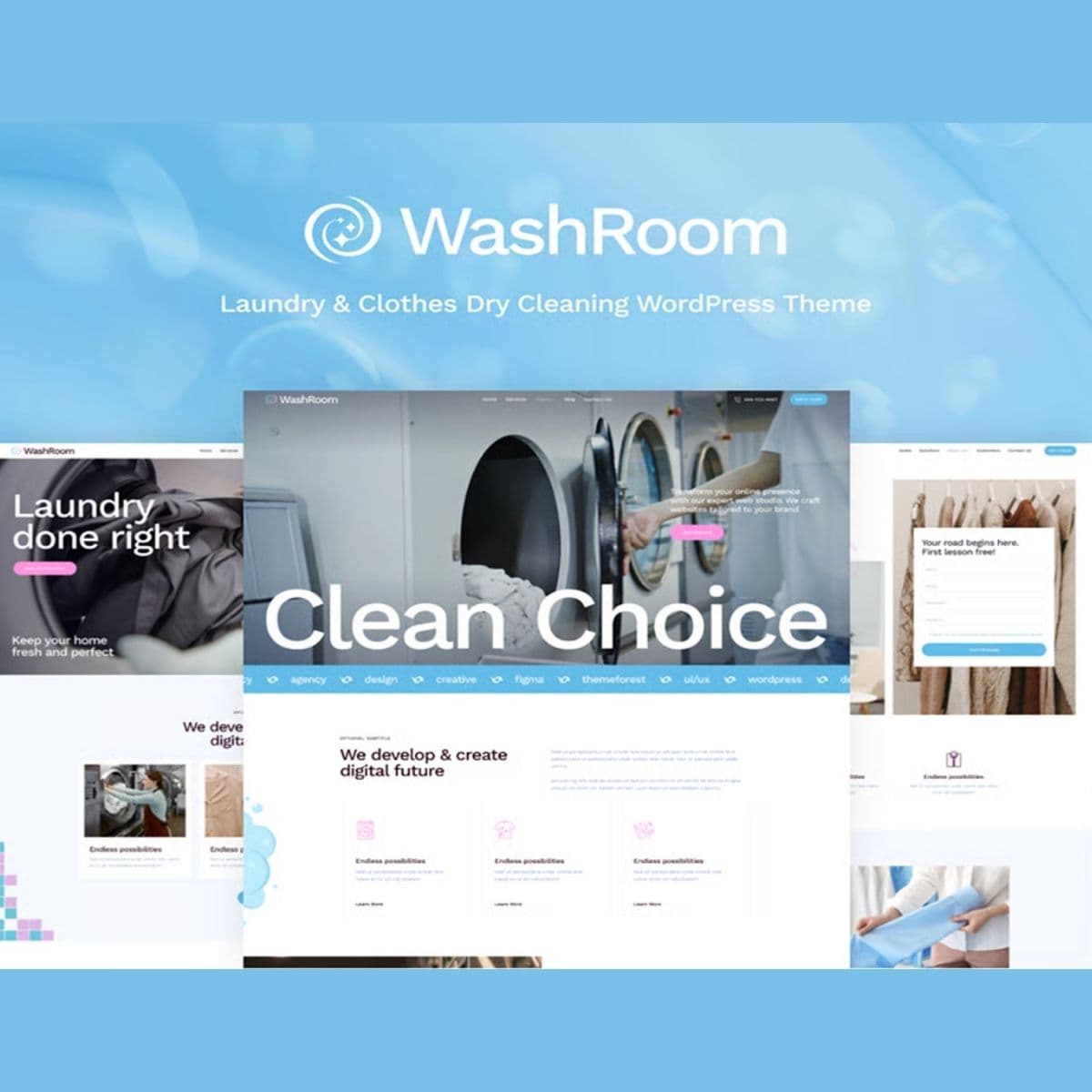 Washroom - Laundry & Clothes Dry Cleaning WordPress Theme