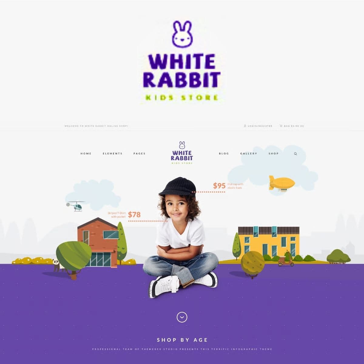 White Rabbit - Kids Toys & Children Clothing Store WordPress Theme