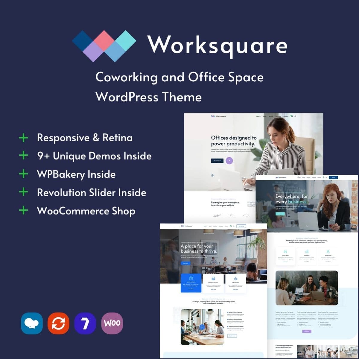 Worksquare - Coworking and Office Space WordPress Theme