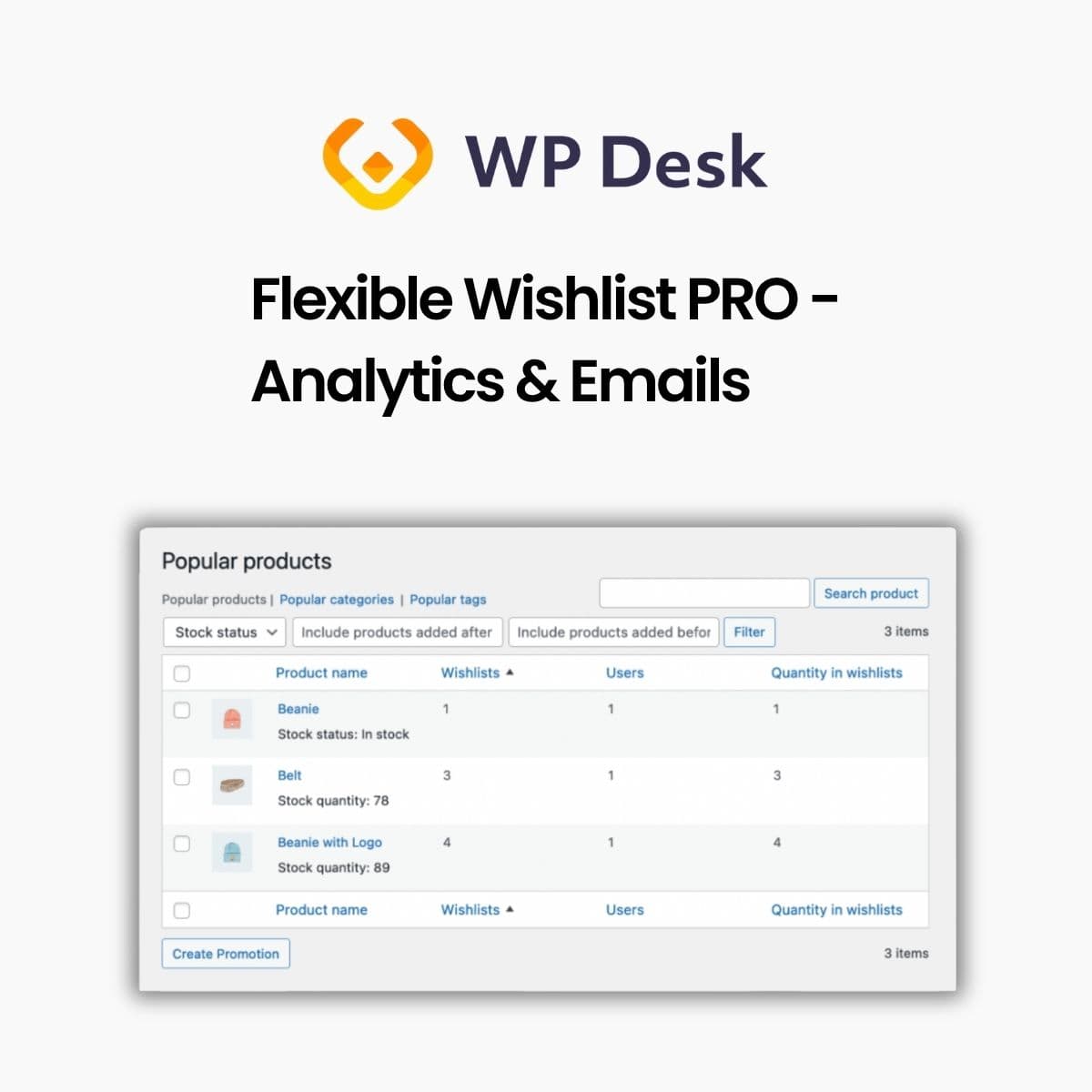 WPDesk - Flexible Wishlist PRO - Analytics & Emails