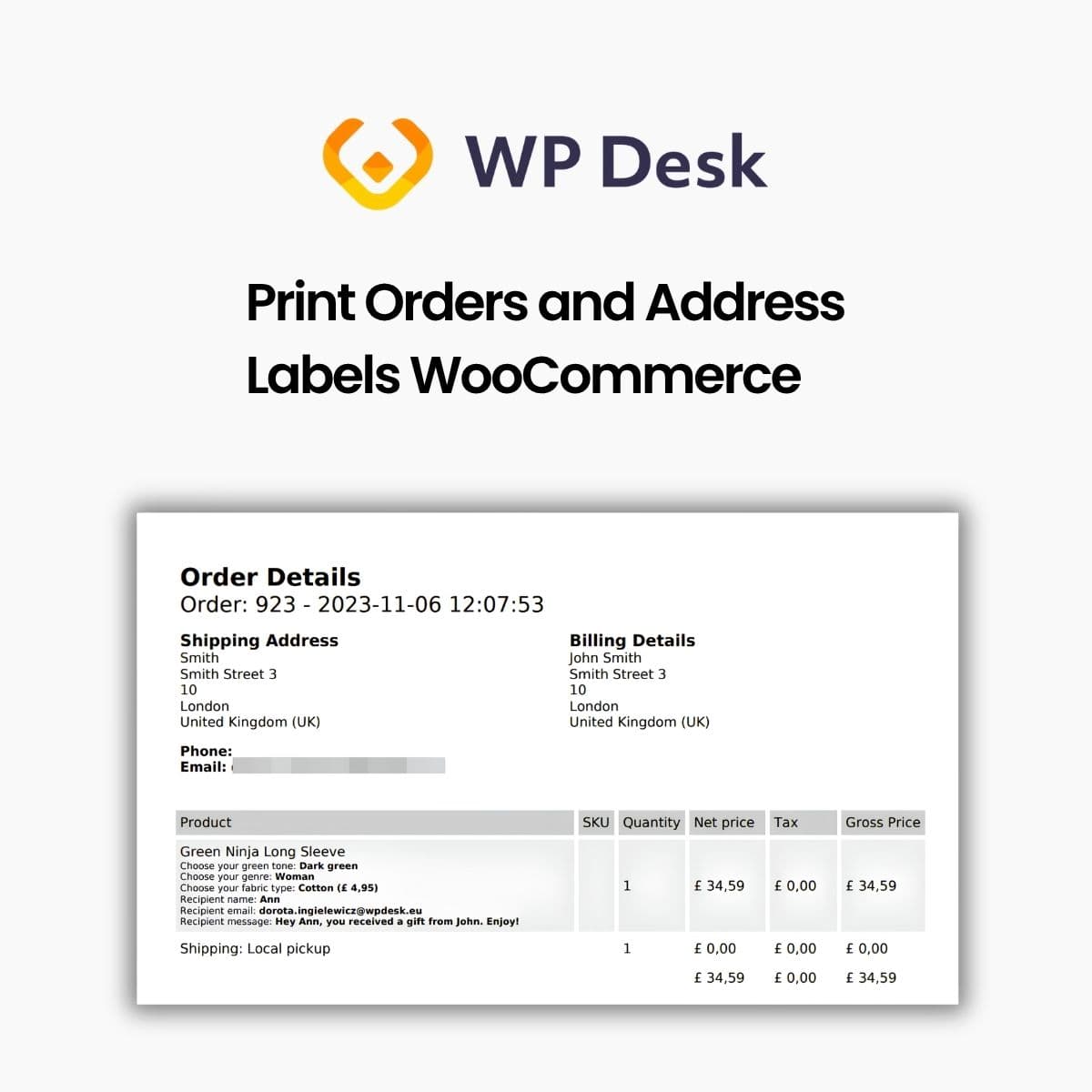 WPDesk - Print Orders and Address Labels WooCommerce