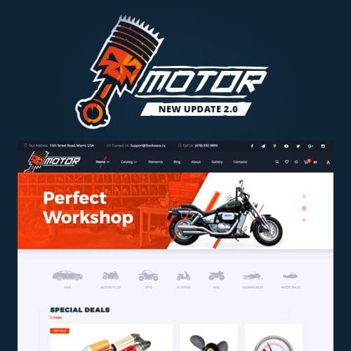 Motor - Vehicles Parts - Equipments and Accessories WooCommerce Store