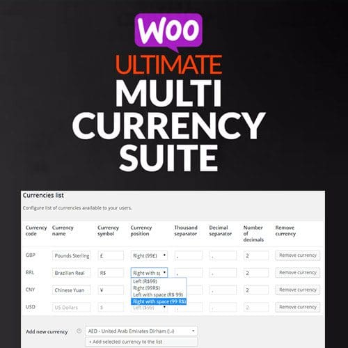 WooCommerce Ultimate Multi Currency Suite
