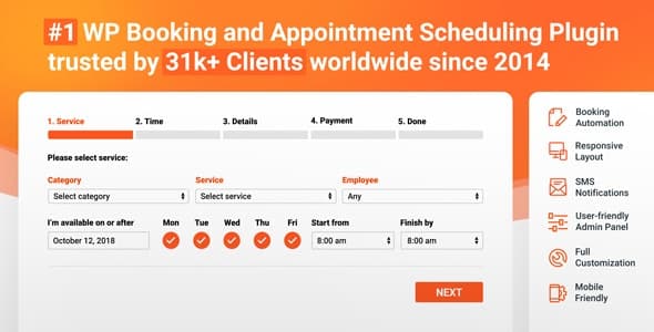 Bookly - Appointment Booking and Scheduling Software System