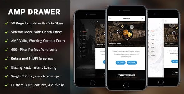 AMP Drawer | Mobile Google AMP Template
