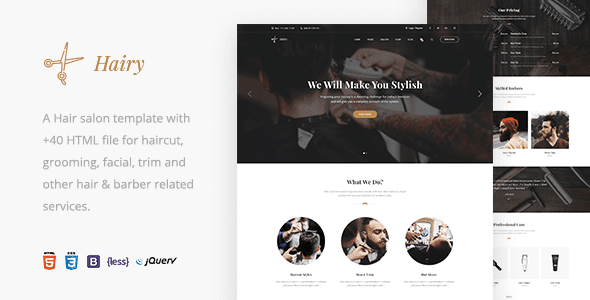 Hairy - Barbershop & Hair Salon HTML Template