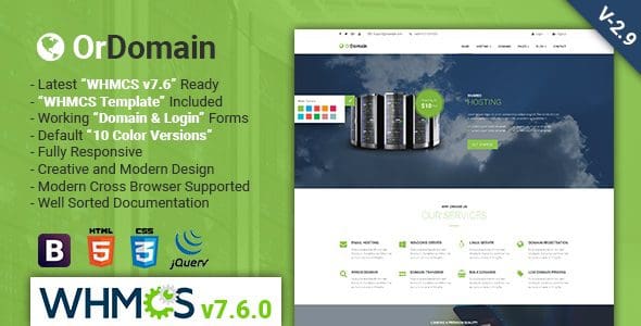 OrDomain | Responsive HTML5 WHMCS Hosting Template