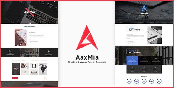 AaxMia - One page Creative Agency and Portfolio Template