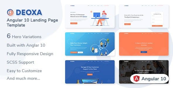 Deoxa - Angular 10 Landing Page Template