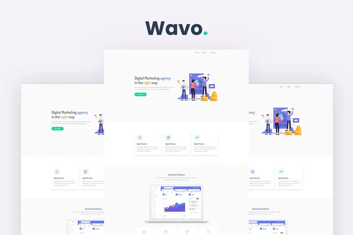 Wavo - Responsive Bootstrap SaaS, Startup & WebApp