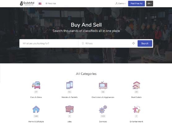 Materials Quickad Classified Ads Theme