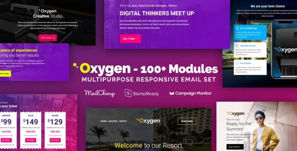 Oxygen - Responsive Email with 100+ Modules
