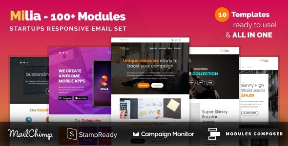 Milia - Responsive Email with 100+ Modules