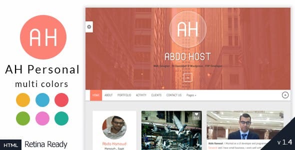 AH - Creative Personal Resume And Blog Template