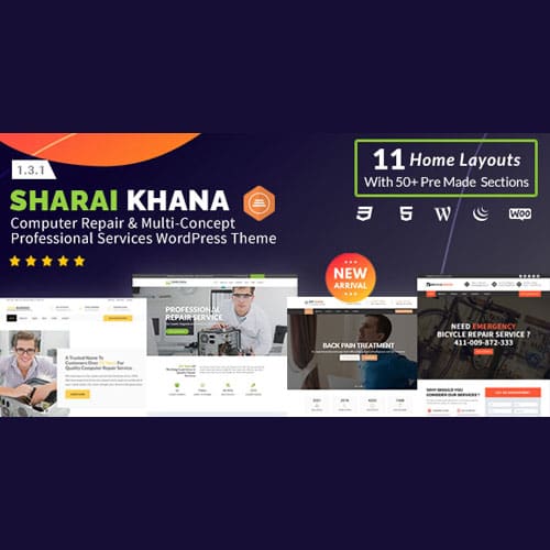 Sharai Khana - Computer Repair & Multi-Concept Professional Services WordPress Theme